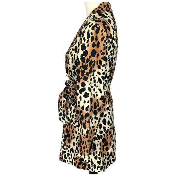 Andrade Collection Leopard Animal Print Trench Coat Rain Coach  Size S - Picture 4 of 11